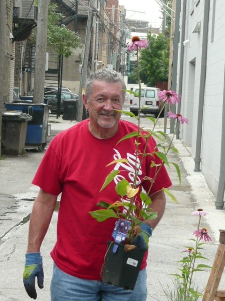 Grandpa with a Cone Flower