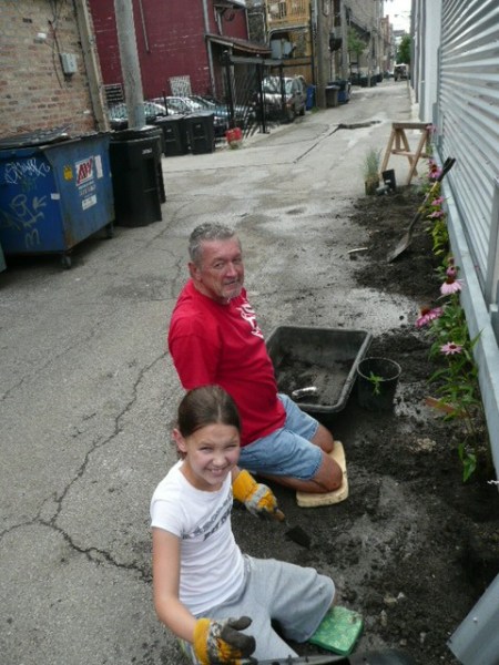 Grandpa and Kate at work
