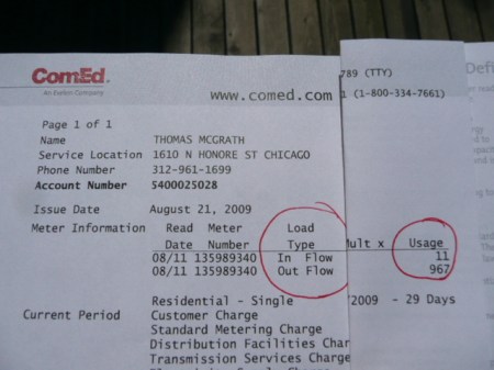 Net-Metering bill from Com-ed
