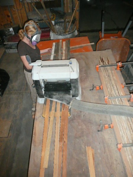 Pegger, planing the lathe.  