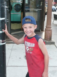 Nate Rusk, after a hard day of pulling nails